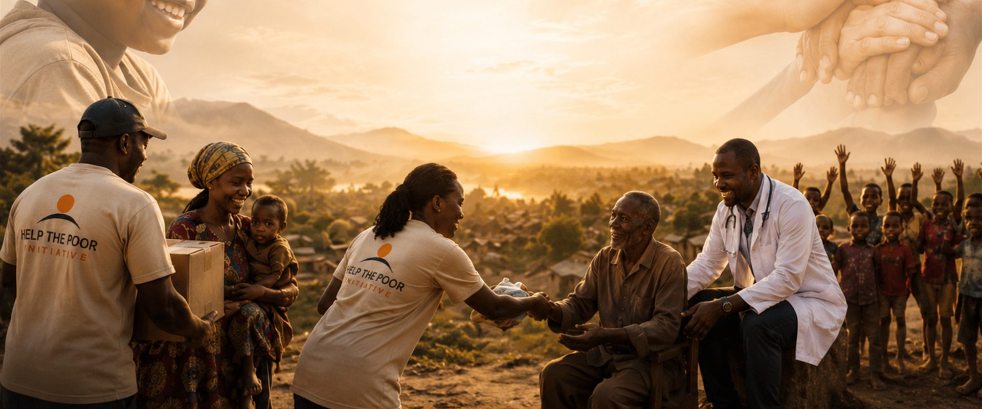 Volunteers working together at a distribution